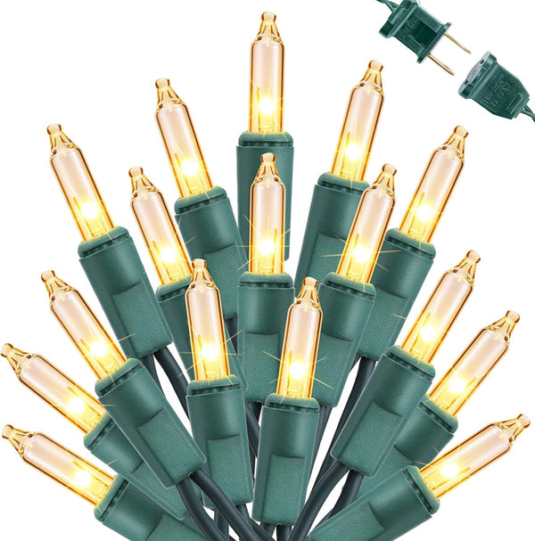 Toodour Clear Christmas Lights, 12.5ft 50 Count Incandescent Indoor Outdoor String Lights,
