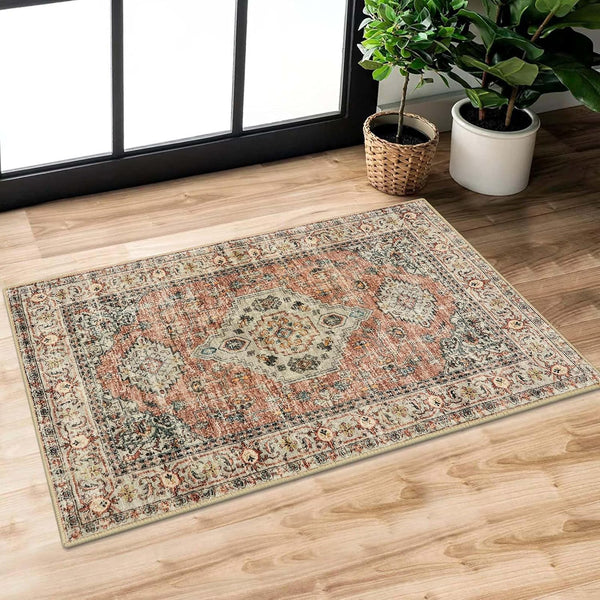 Lahome Oriental Door Mat Indoor Entrance, 2x3 Washable Fall Indoor Rugs for