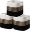 UBBCARE Set of 3 Black Water Hyacinth Storage Cubes, 11 x 10.5 x 10.5 in, Woven Baskets with Handles