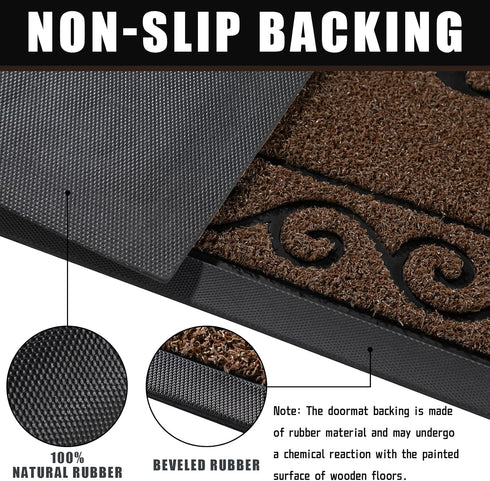 Yimobra 29.5 x 17 Inch Hello Door Mat, Heavy Duty Non-Slip Outdoor Welcome Mat for Home Entry and Garage