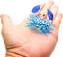 2" WitnyStore Tiny Long Blue White Dots Crab Figurine - Miniature Hand Blown Painted Glass Crabs Crustacean Colorful