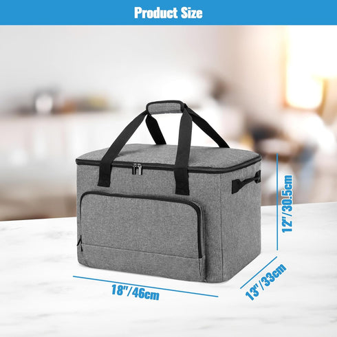 LUXJA Large Carrying Bag for Ninja Foodi Possible Cooker Pro, Hard Bottom Pad Compatible with 8.5 Qt Multicooker, Gray