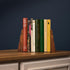 Firmly TILISMA Walnut Bookends for Shelves | Wooden Book Ends for Shelves | Sturdy Book Holders, Stoppers with Metal