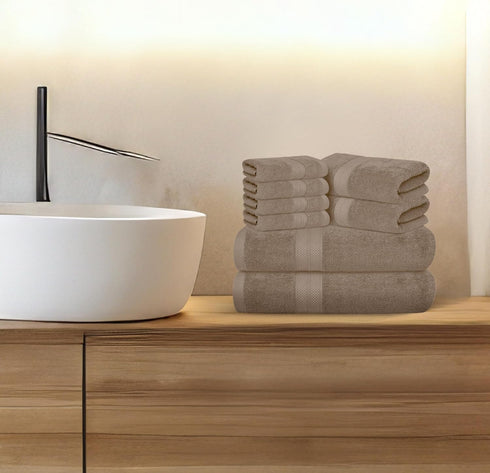 8 Set, 2 2 4 600 100% Avalon Towels Luxury Piece Beige Towels Bath Towels, Hand Towels and Washcloths, GSM Ring Spun