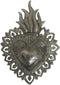 Sacred Heart Flaming Heart Religious Folk Art - Spiritual Home Decor, Haitian Metal Wall Art, 7.25 X 10.25 Inches