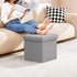 Grey,15"x15"x15" PINPLUS Storage Ottoman Cube Square Shaped Ottomans with Storage Foot Stool Footrest for Lving Room