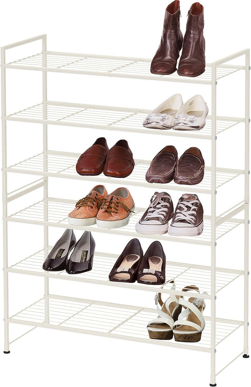 3-Tier Simple Houseware Stackable Shoes Rack Storage Shelf, White
