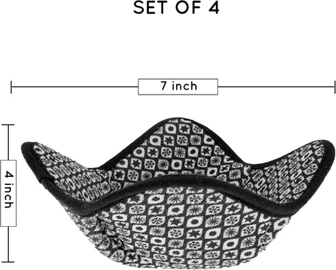 Sheff Microwave Bowl Cozy Huggers Set of 4 – Durable and Reliable – for Hot and Cold Bowls, Plates and Dishes Bowl Holder for Microwave – Bowl Cozies Ideal Household Gift Store (Black and White) by Sheff