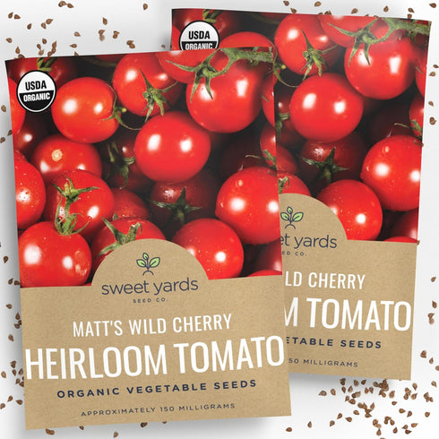 Organic Matts Wild Cherry Tomato Seeds Two Seed Packets! Over 150 Heirloom