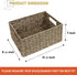 HOMESTEAD Seagrass Baskets with Built-in Handles for Storage, 13.5" x 8" Medium Rectangular Wicker Basket, 2 Packs