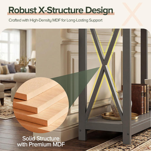 2-Tier ZENY Console Table, Entryway Table, Narrow Sofa Table with Shelves, Entrance Table for Living Room, Entryway