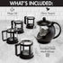 Set 4 40-Ounce, Set, Set 4 Primula Half Moon Teapot with Tea Cups, Removable Stainless Steel Filter and Infuser, Glass