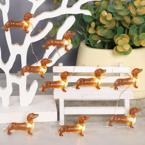 Impress Life Pet Theme Decorative String Lights, 10ft 30 LED Dachshund Dog Twinkle Lights for Christmas