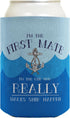 Captain First Mate Funny Boating Gifts Bundle 2 Pack Can Coolie Drink Coolers Waves