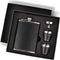 Hip Flask Gift Set, 8 Oz Hip Flasks for Liquor with Black Leather Cover, 18/8 Stainless Steel, 2 Cups & Funnel, Gift Box