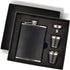 Hip Flask Gift Set, 8 Oz Hip Flasks for Liquor with Black Leather Cover, 18/8 Stainless Steel, 2 Cups & Funnel, Gift Box