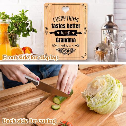 Engraved Bamboo Cutting Board Gifts for Grandma, Touching Sayings, Birthday Gifts for Grandma