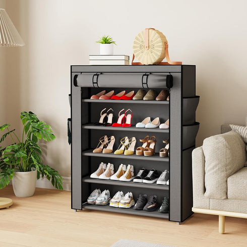 5 Closet, Mavivegue Shoe Rack with Cover, Tier Shoe Organizer for Entryway, Shoe Storage for Front Door Entrance