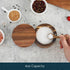 KITCHENDAO Acacia Wood Salt Cellar Bowl Box with Built-in Spoon, Elegant Kitchen Salt Container with Swivel Magnetic