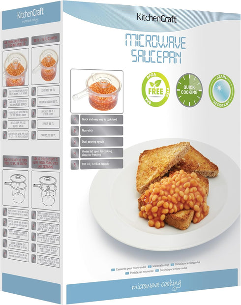Kitchen Craft 900ml Clear Saucepan, Microwave 5028250154163