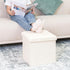 15"x15"x15" B FSOBEIIALEO Small Storage Ottoman Cube Sherpa Ottomans Foot Rest, Foldable Boucle Ottoman, Faux Teddy