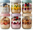 JBHO 6-pack 16 oz Overnight Oats Containers with Lids, Glass jars with