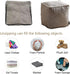 45x45 Louis Donn Unstuffed Storage Pouf Ottoman Cover Cotton Linen DIY Decorative Footrest for Living Room Bedroom Home