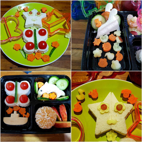 6 Pack Sandwich Cutters and Bread Crust Shape Remover for Kids, Cute Animals Shapes Toast Mould DIY Slicer Kit