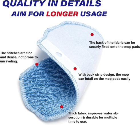 Robot Vacuum Mop Pads Replacement Parts - Fit for MAMNV BR150/BR151, ZCWA BR150/BR151, ONSON BR150/BR151