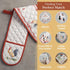 Maison d' Hermine Double Oven Mitts - 100% Cotton 7"x35" Double Oven Mitt Heat Resistant BBQ Cooking Gloves with Loop,