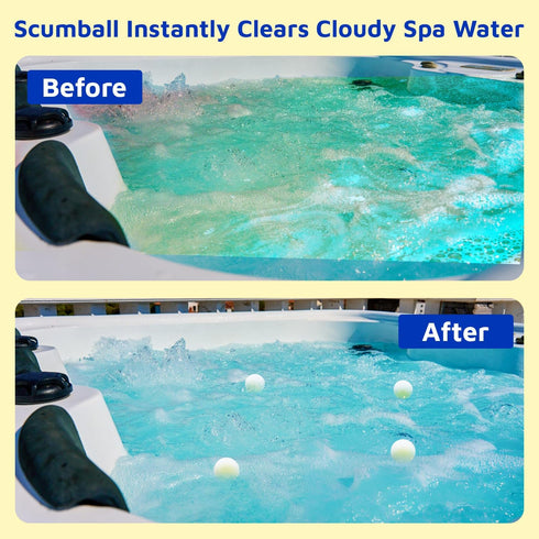 SCUMBALL 3-inch 4 Pack s for Hot Tub Scum Absorber & Pool Spa Surface Cleaner | Reusable Foam Ball Absorbs Oils, hot