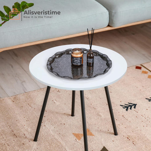 13.60 inches, Alisveristime Turkish Ottoman Coffee Tea Serving Tray Metal with Traditional Motifs, Available in Five