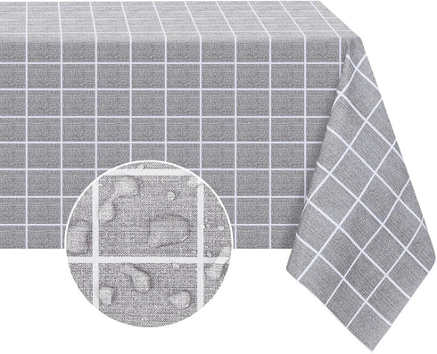 Romanstile 54 x 78 Inch Rectangle Plastic Tablecloth, 100% Waterproof Oil-Proof Heavy Duty Vinyl for Dining