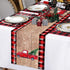 Christmas Table Runner 72 Inch Truck with Xmas Trees, Red Black Buffalo Plaid Cotton Linen for Holiday Party