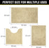 Bath Rugs Chenille 3-Piece Set, Extra Soft Absorbent Shag Beige Bathroom Mats, Machine Wash, Non-Slip Underside