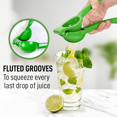 Zulay Metal Lime Squeezer Heavy-Duty Citrus Juicer for Maximum Juice Extraction Easy Manual Press for Limes & Lemons