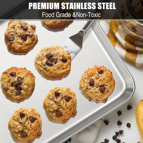 Baking Sheet Cookie Sheet Set of 2, Umite Chef Stainless Steel Baking Pans, 16 x 12 x 1 inch