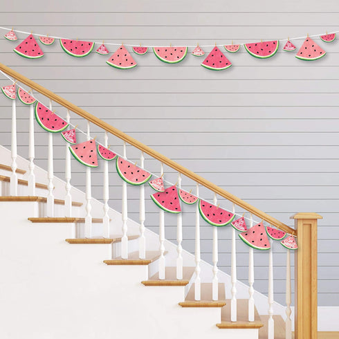 Big Dot of Happiness Sweet Watermelon - 44 Pieces Fruit Party DIY Decorations Clothespin Garland Banner