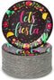 80 Pack Let's Fiesta Party Plates - 7 inch Decorative Dinnerware for Special Occasions (Black)