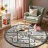 3.3ft Round Kids Town Road Car Play Rug - Non-Slip Faux Wool Carpet with Interactive City Map Design, Educational Toy
