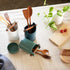 Kitchen Utensil Holder for Flatware, Silverware, Cutlery, Wood and Ceramic Countertop Caddy