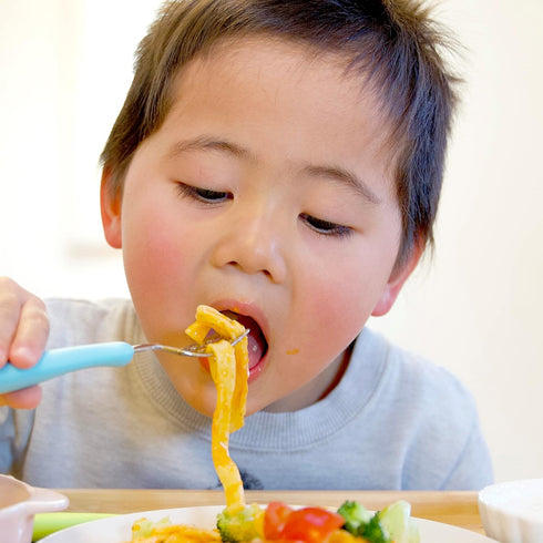 Mama Noodle Falling Prevention Fork and Spoon Pumpkin & Carrot