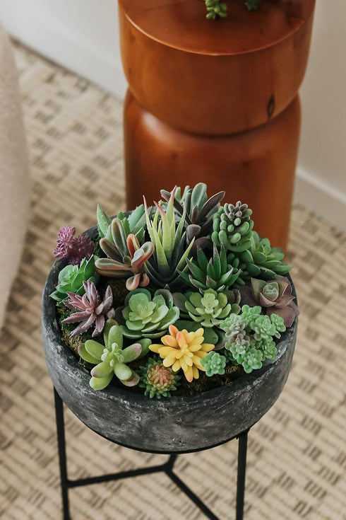 18 Pack Artificial Succulent Plants, Premium Fake Plants, Realistic Textured Cactus Decor