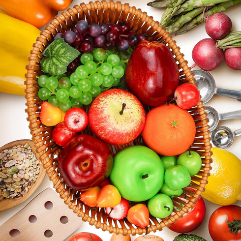 22 Set Fake Fruits, Pcs Artificial Fruits for Decoration, Simulation Fruit Assorted Display Fruits for Dining Table