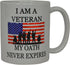 Rogue River Tactical Military Veteran Coffee Mug - I Am A My Oath Never Expires, USA Flag Gift for Marine Navy