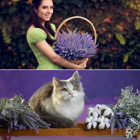 10 Bundles Fake Flowers, Artificial Lavender Faux Plastic Plants for Home Decor, Wedding, Kitchen, Garden