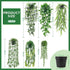 6Pcs Der Rose Fake Hanging Plants Artificial Vines Faux Hanging Plants Indoor for Bathroom Kitchen Wall Bookshelf