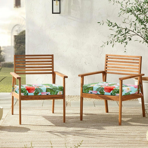Set 4 18.5" 16" 3", downluxe Outdoor Chair Cushions of for Patio Furniture, Water-Resistant Square Corner Patio Chair