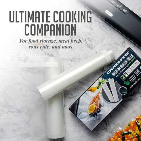 OVENTE Vacuum Sealer Roll 11” x 16”, Heavy Duty BPA-Free for Airtight Food Storage, Meal Prep, Pack of 2