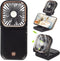 Portable Mini Fan - 5 in 1 with Power Bank, Phone Holder, Handheld & Desk Fan, USB Rechargeable, Black